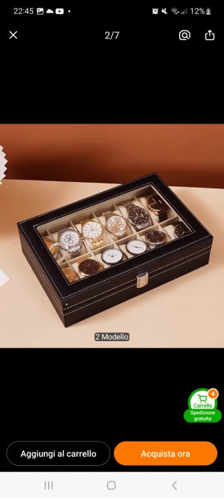 Scatola porta orologi 12 posti