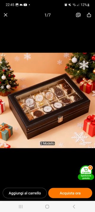 Scatola porta orologi 12 posti