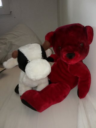 Lote peluches oso, pato y vaca