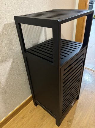 Mueble de baño negro madera