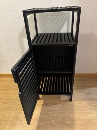 Mueble de baño negro madera