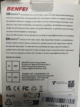 Cable BENFEI USB C a HDMI 1.8M 4K@60Hz