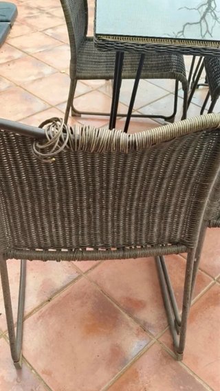 Mesa y 6 Sillas Ratán Jardín