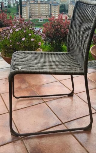 Mesa y 6 Sillas Ratán Jardín