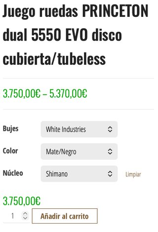Ruedas Princeton Carbonworks 5550 Originales Disco