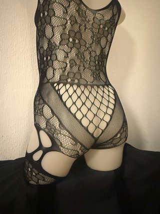 Body de rejilla negro talla única