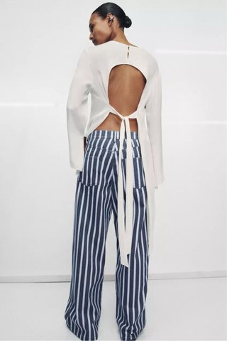 Pantalones Zara rayas azules y blancas