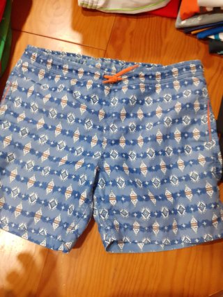 Bañadores niño estampado azul y naranja tallaS y M