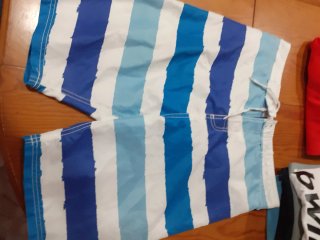 Bañadores niño estampado azul y naranja tallaS y M