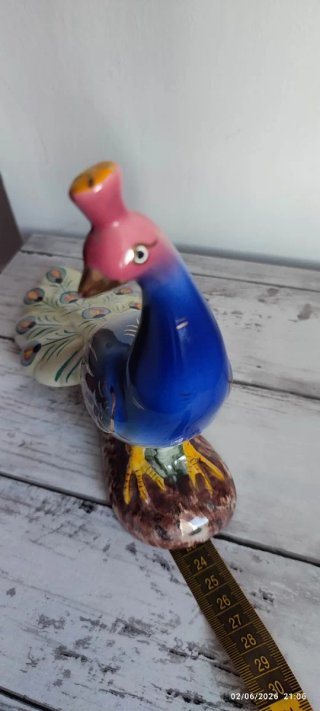 Figura pavo real antigua años 50