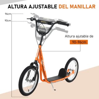 Patinete Scooter Naranja Niños 5+ Años doble freno
