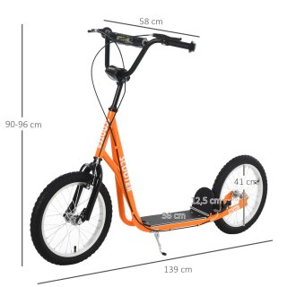 Patinete Scooter Naranja Niños 5+ Años doble freno