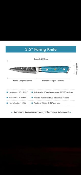 Cuchillo pelador Damasco Azul