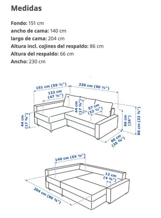 Sofá cama Ikea Friheten chaiselongue arcón +funda