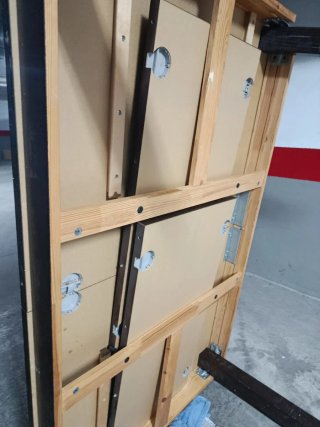 Mesa de comedor extensible madera oscura