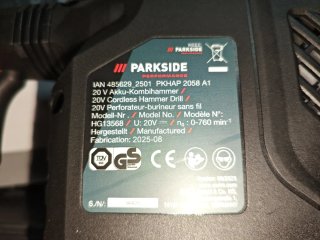 Martillo Percutor y perforador Parkside 20V Brushl