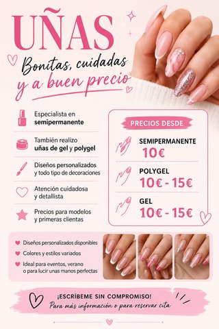 Uñas Semipermanentes Gel y Polygel