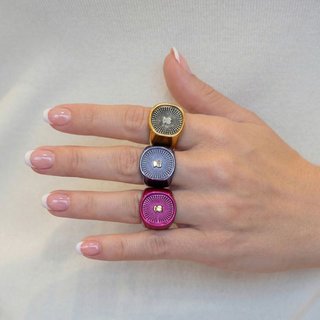 Anillo Tous Plata 925 Fucsia Oursin