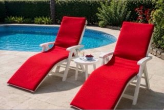 Conjunto cojines tumbonas rojo