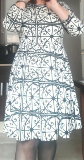 Vestido Almatrichi Talla L Negro/Blanco