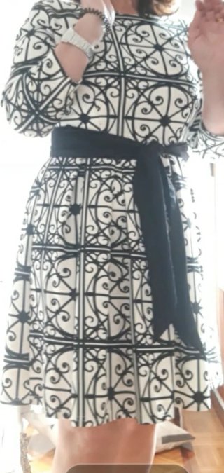 Vestido Almatrichi Talla L Negro/Blanco