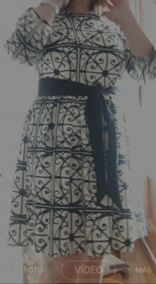 Vestido Almatrichi Talla L Negro/Blanco