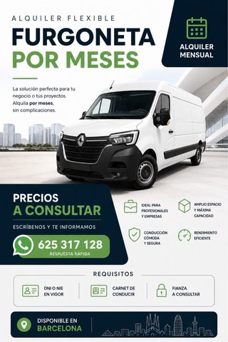 ALQUILER DE FURGONETA POR MESES!