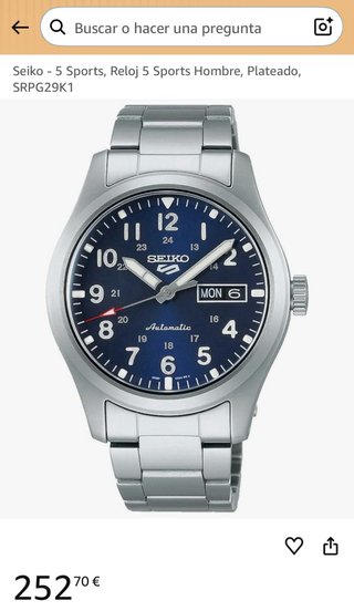 Reloj Seiko 5 Sports SRPG29K1 Automático