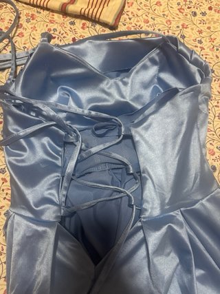 Vestido largo azul para boda o evento