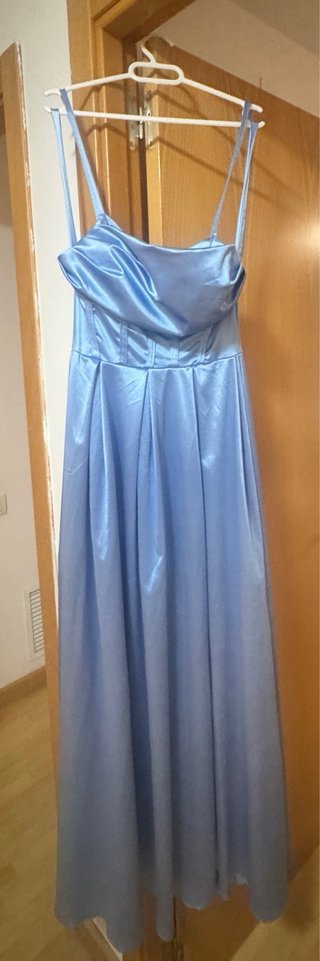 Vestido largo azul para boda o evento