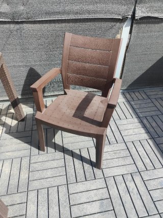 Mesa y 2 Sillas Exterior Marrón
