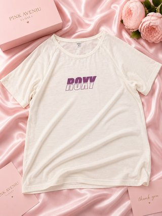Camiseta Roxy Oversize Blanca Manga corta