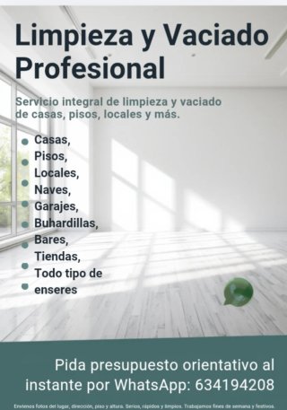 Limpieza y vaciado de su propiedad en Burgos