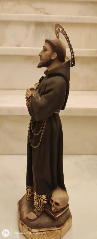 Figura San Francisco de Asís con calavera
