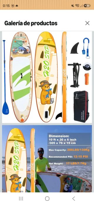 Tabla Paddle Surf H2O SUP 10ft