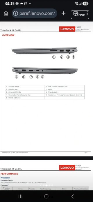 Lenovo ThinkBook 14 G6 IRL 16gb ddr5 256gb nvme