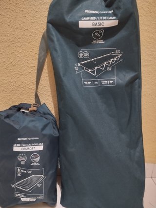 Catre y colchoneta hinchable Decathlon