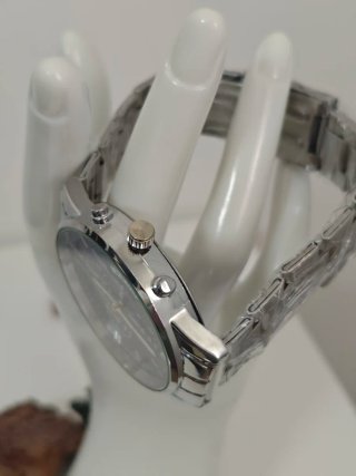 Reloj Geneva Hombre Esfera Azul Correa Plateada