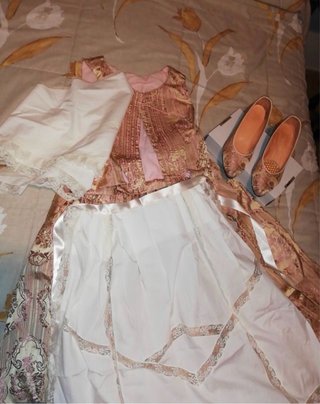 Traje de Fallera Oro y Rosa