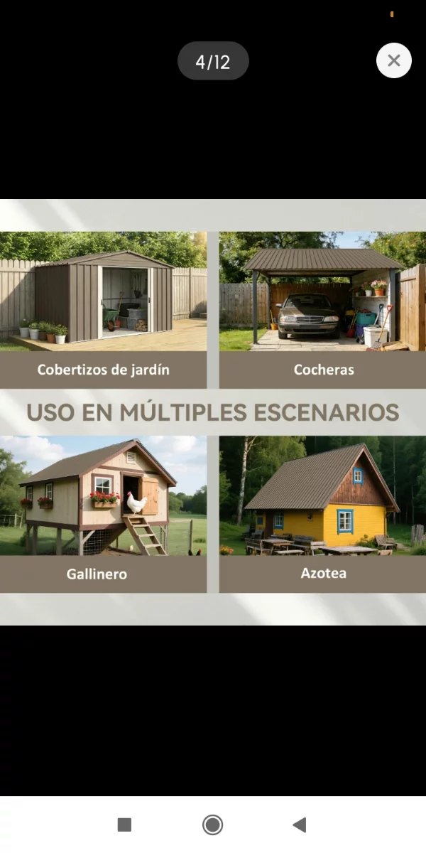 Lote 12 paneles acero chapas cobertizo