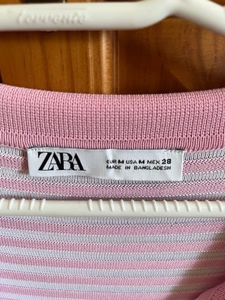 Polo Zara Rayas Rosas y Blancas