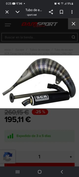 Tubo de escape SCR y carburador 28 dellorto