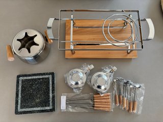 Set Fondue Inox con Piedra Sin Estrenar