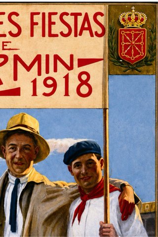 Cuadro Cartel PAMPLONA San Fermín 1918 Vintage