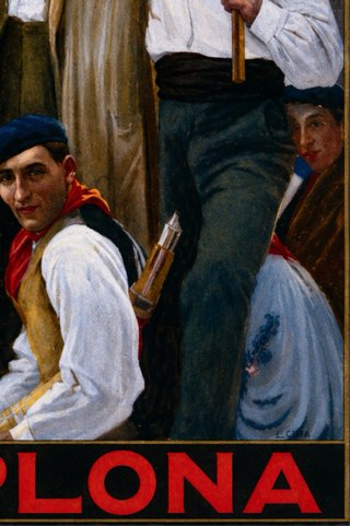 Cuadro Cartel PAMPLONA San Fermín 1918 Vintage