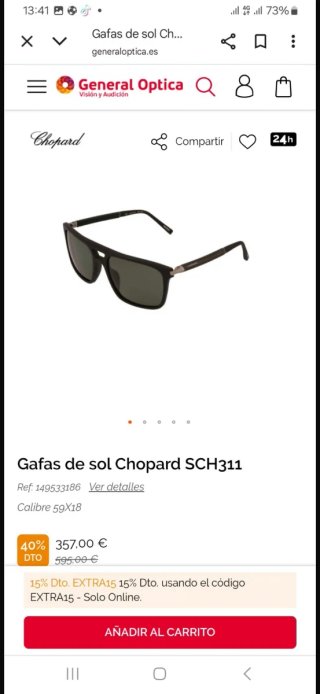 Gafas Chopard Fibra de Carbono Nuevas