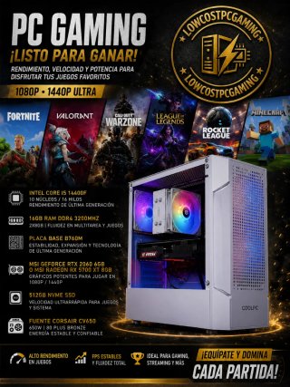 CHOLLO! PC GAMING I5 14400F + RTX 2060 O RX 5700XT
