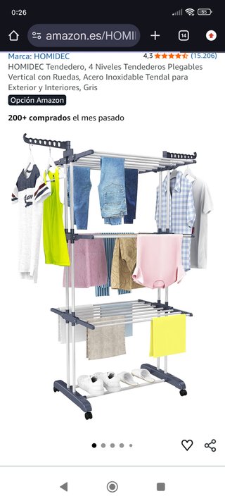Tendedero de ropa plegable