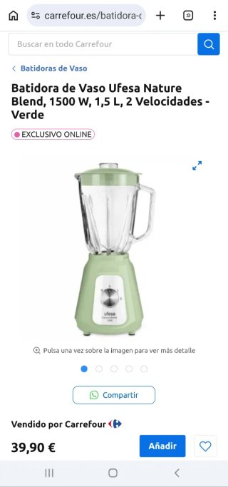 UFESA BATIDORA VASO 1500 W NUEVA CON PRECINTO