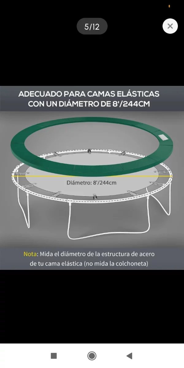 Cubierta Funda protectora para cama elástica 244cm